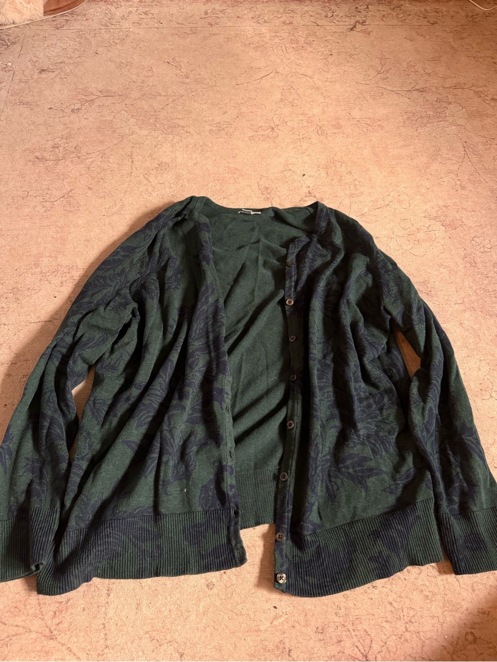 croft & barrow forest green button-front cardigan